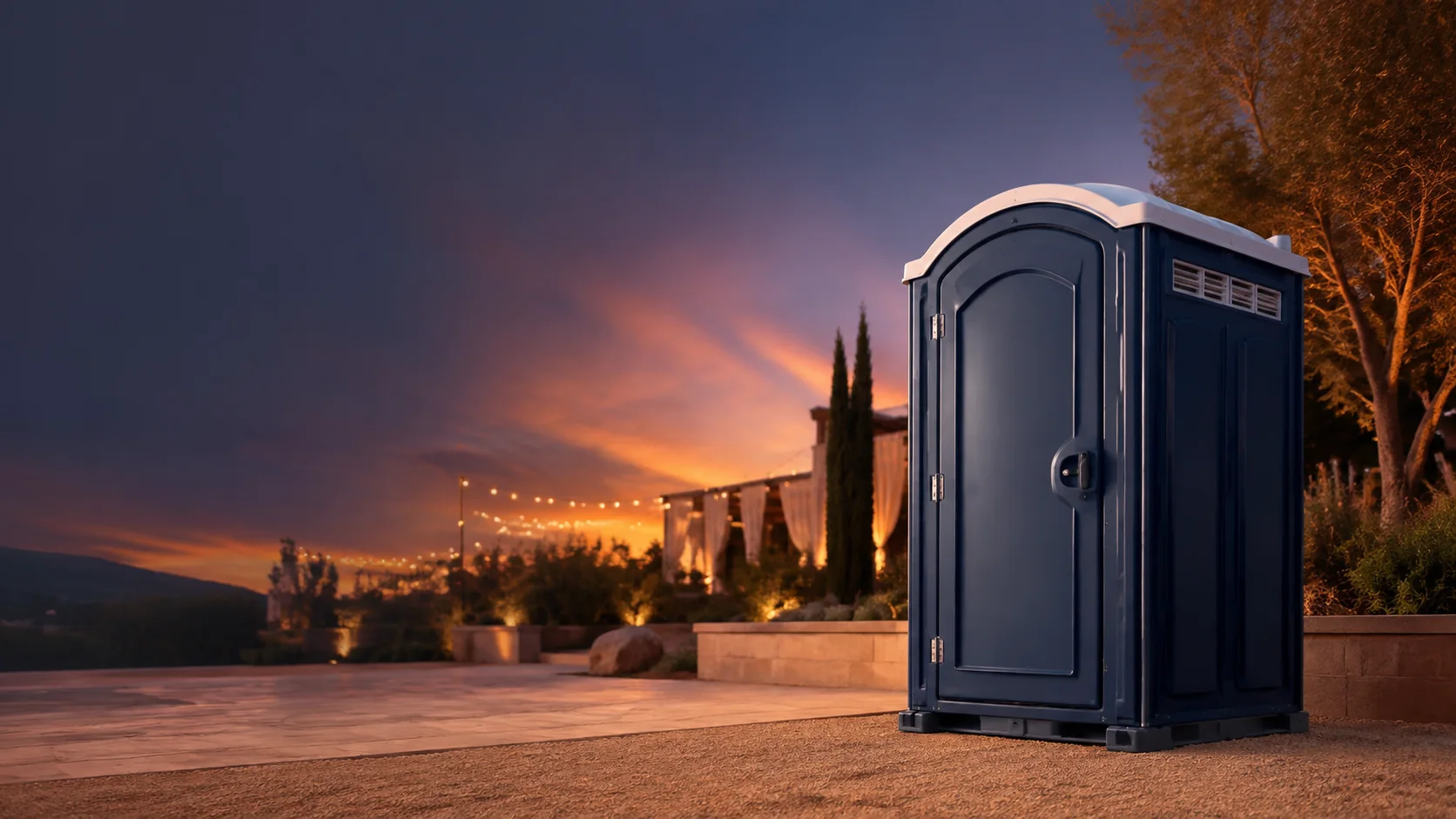 Portable restroom shown for rental planning in Topeka, KS
